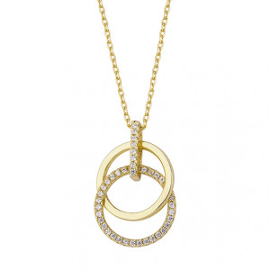 Lantisor argint placat cu aur galben cu cercuri si pietre DiAmanti Z1496N_G-DIA (Argint 925‰ 3,1 g.)